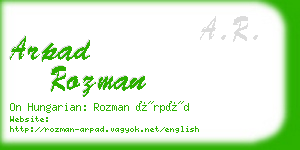 arpad rozman business card